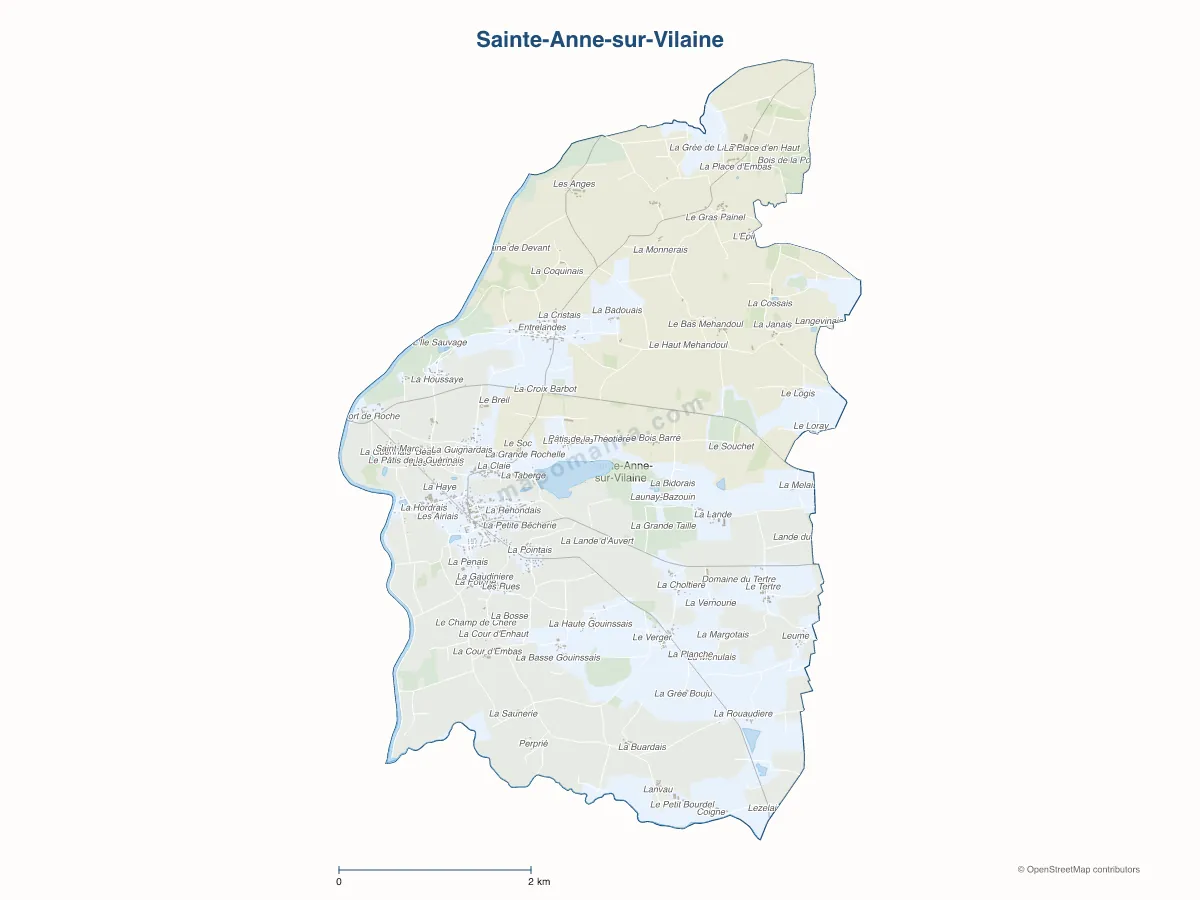 Carte de Sainte-Anne-sur-Vilaine à personnaliser