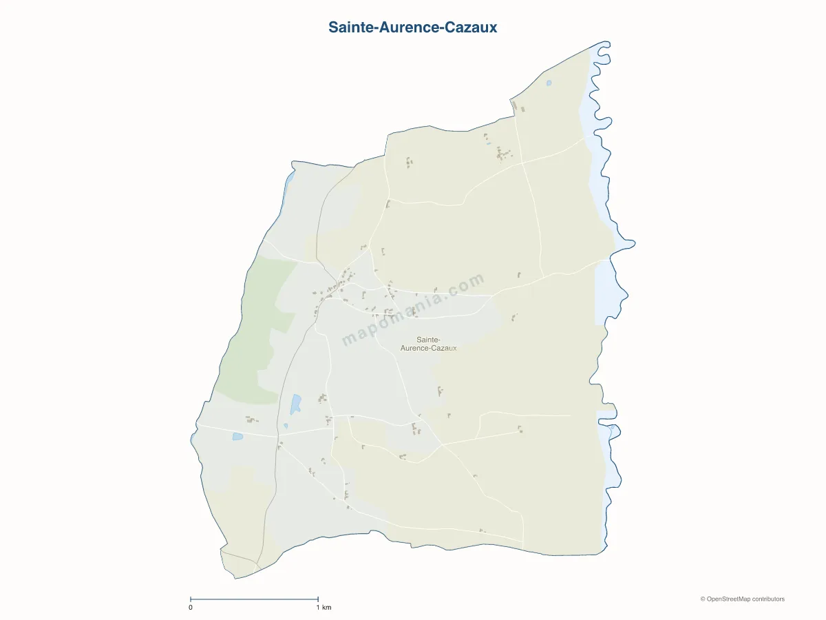 Carte de Sainte-Aurence-Cazaux à personnaliser