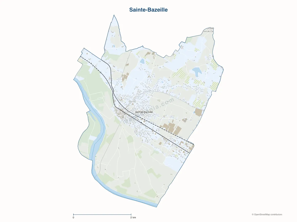 Carte de Sainte-Bazeille à personnaliser