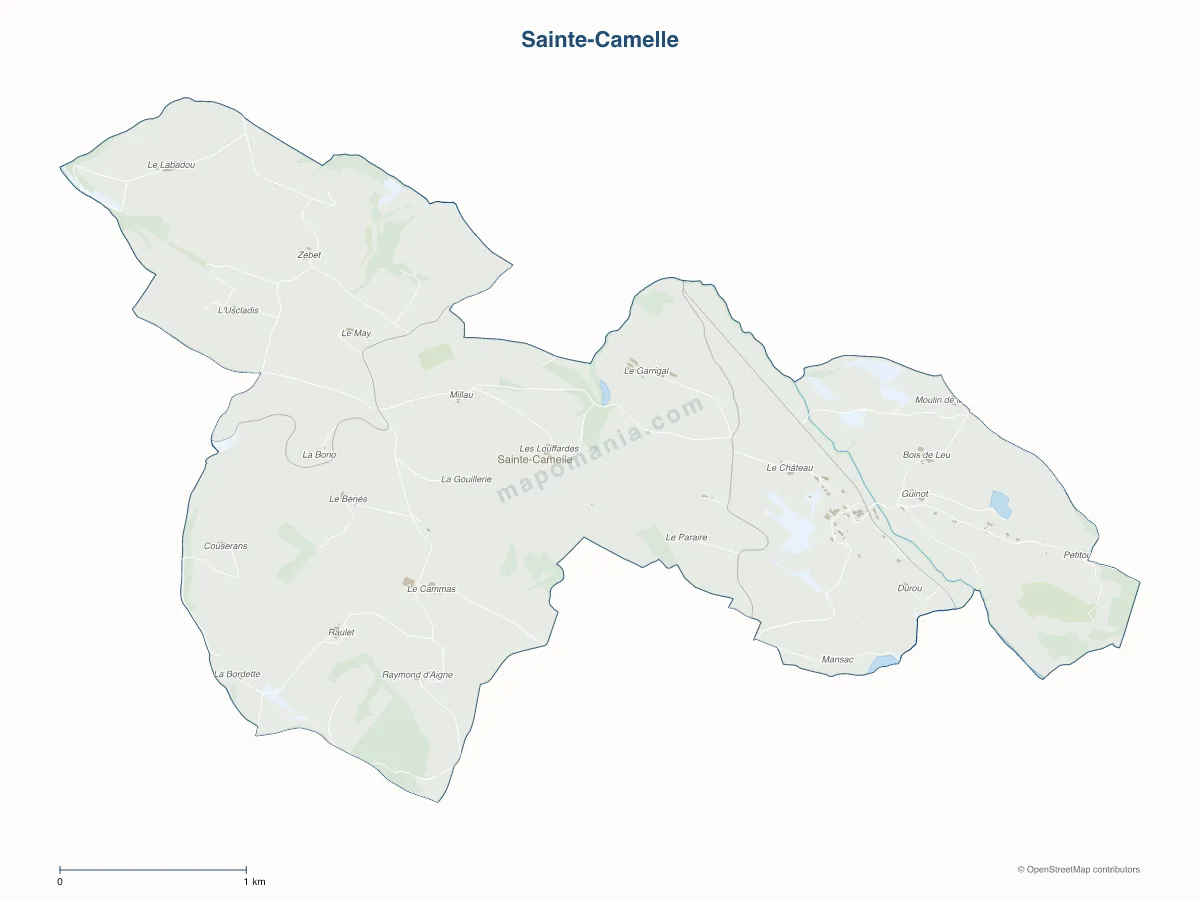 Carte de Sainte-Camelle à personnaliser
