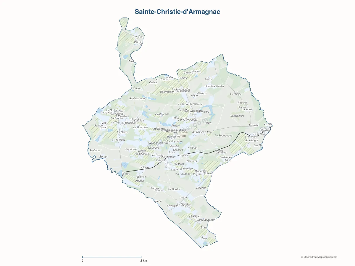 Carte de Sainte-Christie-d'Armagnac à personnaliser