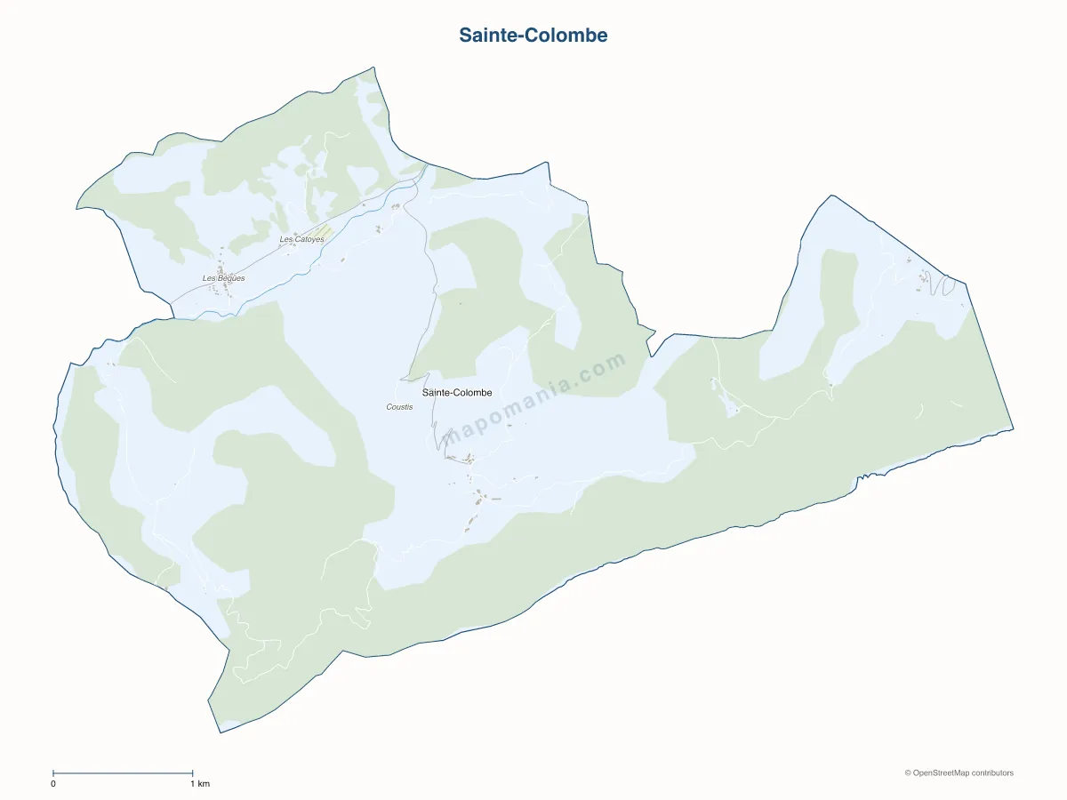 Carte de Sainte-Colombe à personnaliser