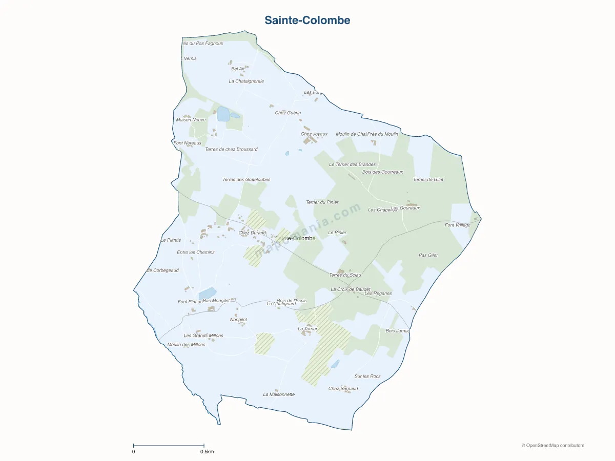 Carte de Sainte-Colombe à personnaliser