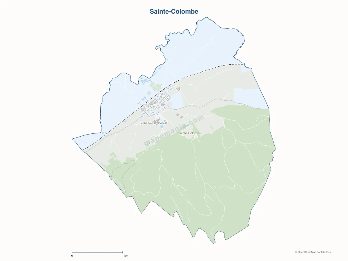 Carte de Sainte-Colombe à personnaliser