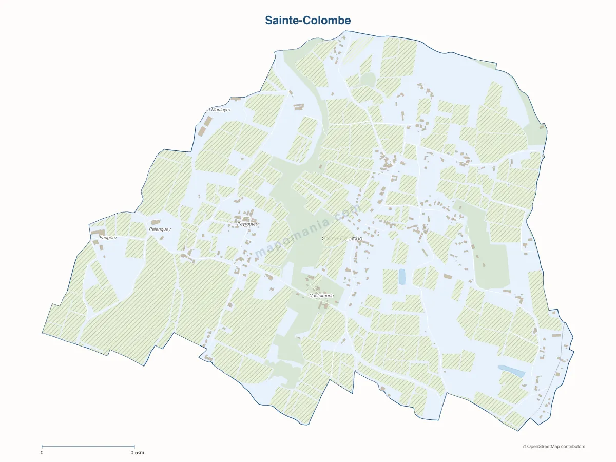 Carte de Sainte-Colombe à personnaliser