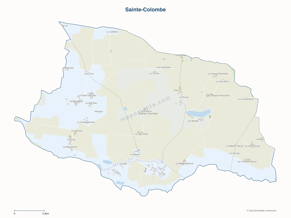 Carte de Sainte-Colombe à personnaliser