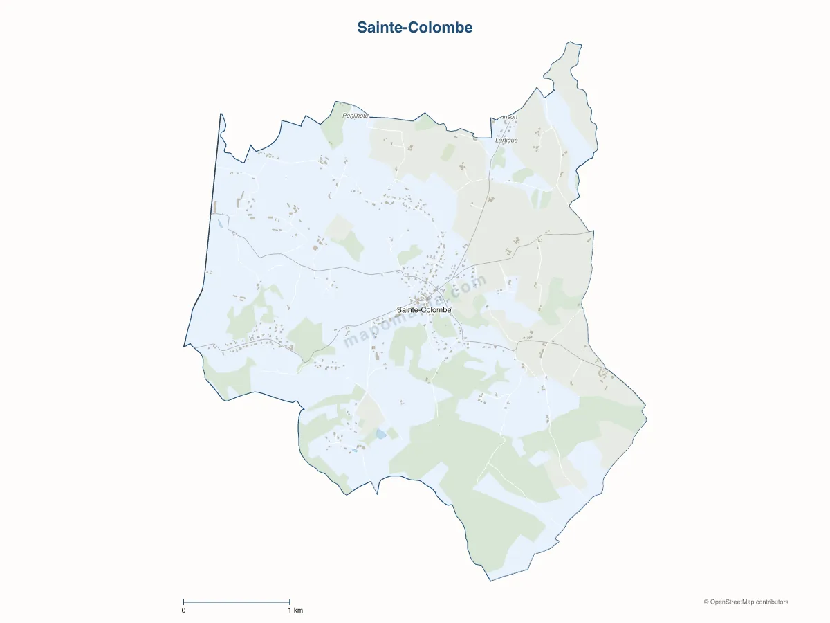 Carte de Sainte-Colombe à personnaliser