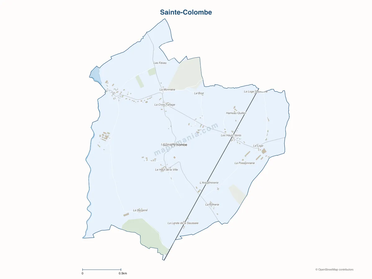 Carte de Sainte-Colombe à personnaliser