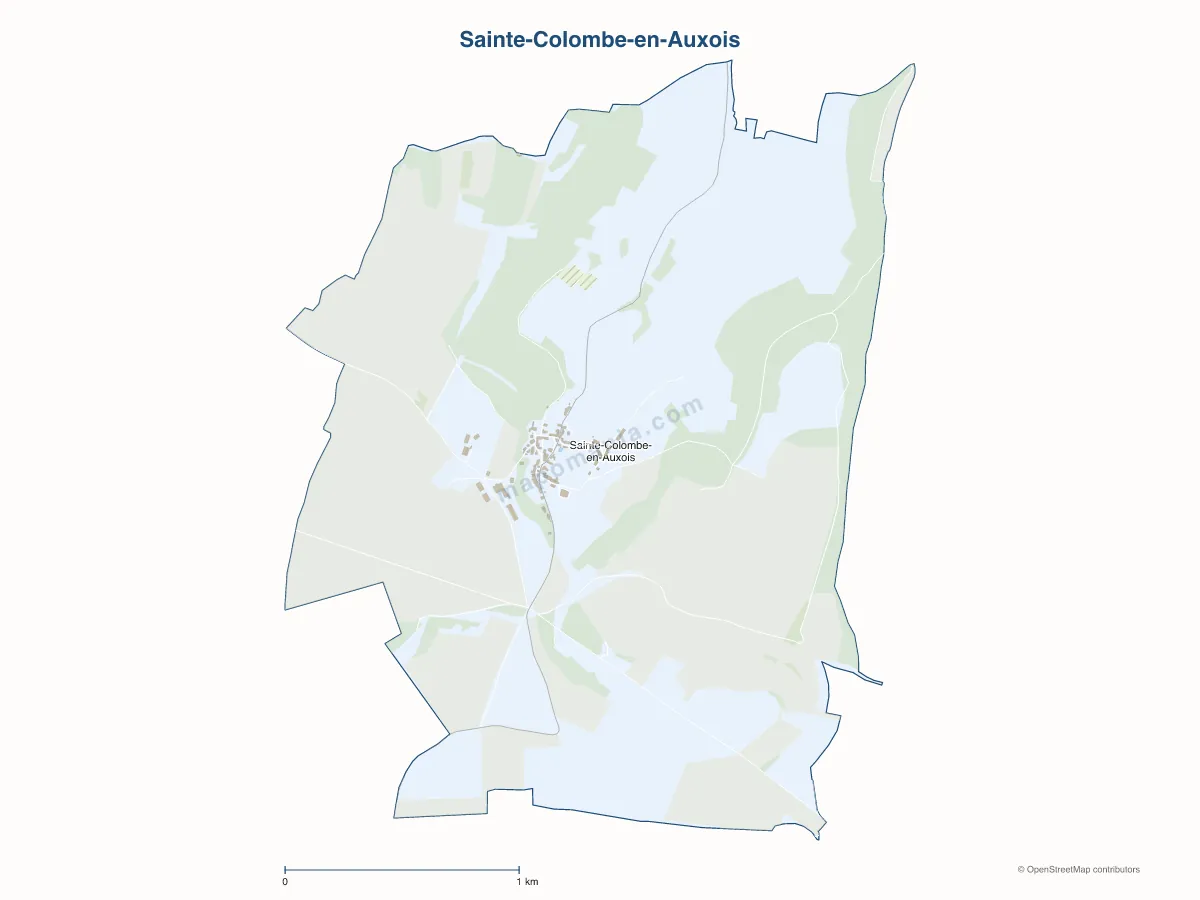 Carte de Sainte-Colombe-en-Auxois à personnaliser