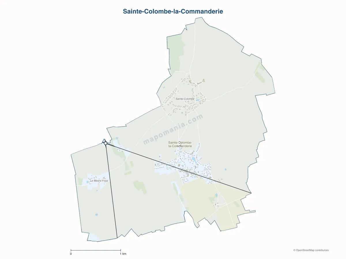 Carte de Sainte-Colombe-la-Commanderie à personnaliser