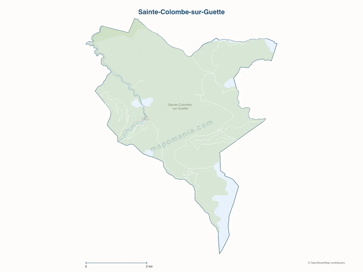 Carte de Sainte-Colombe-sur-Guette à personnaliser