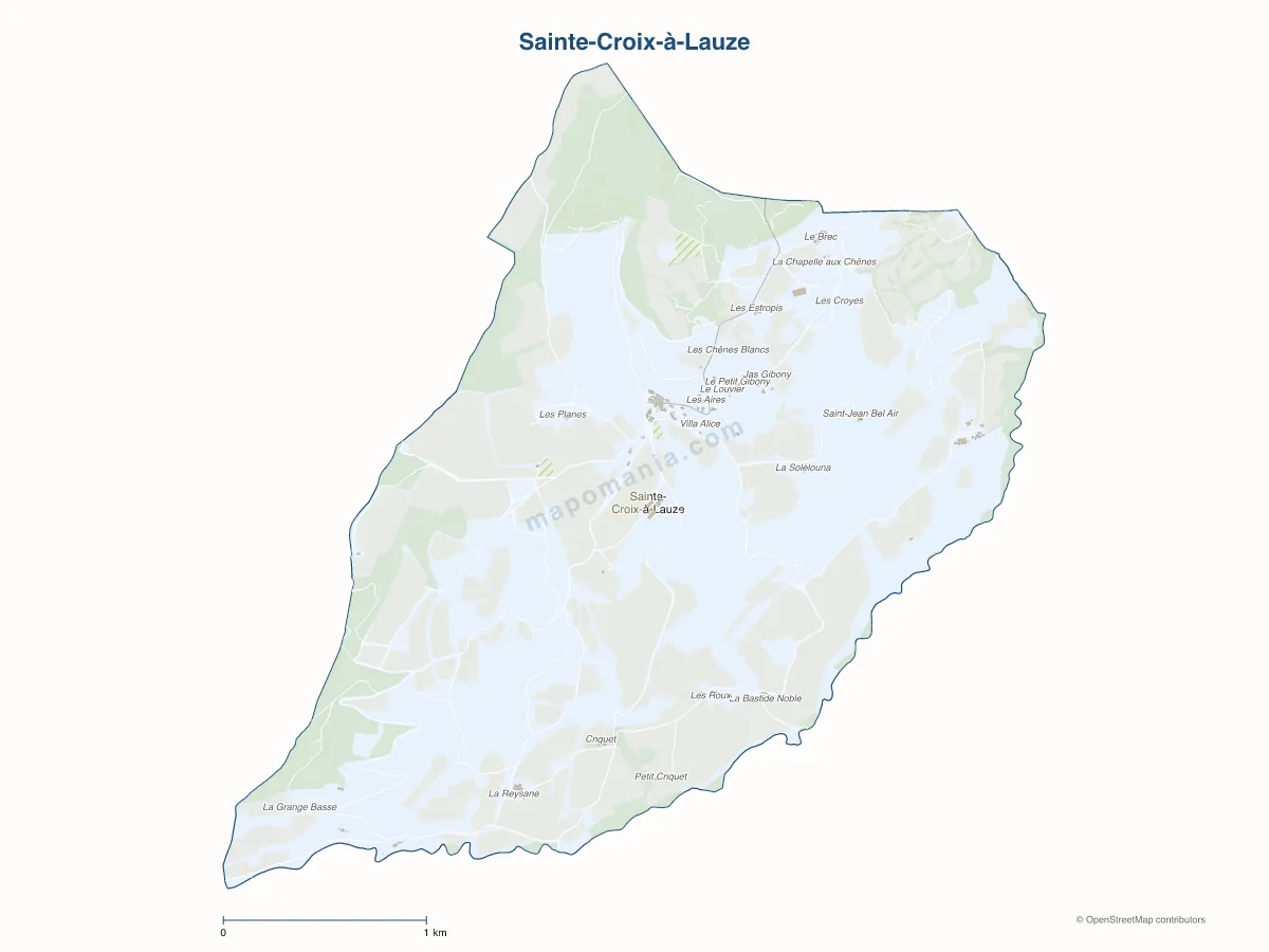 Carte de Sainte-Croix-à-Lauze à personnaliser