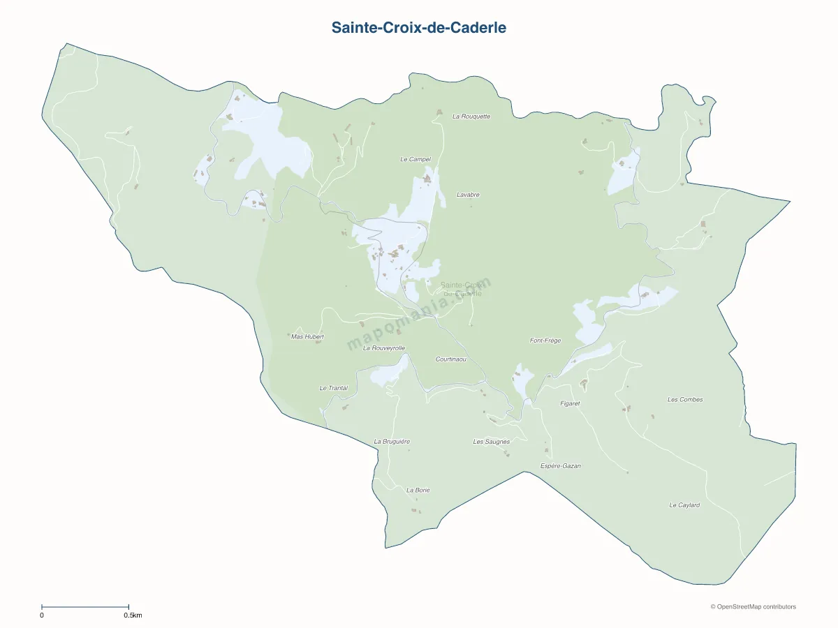 Carte de Sainte-Croix-de-Caderle à personnaliser