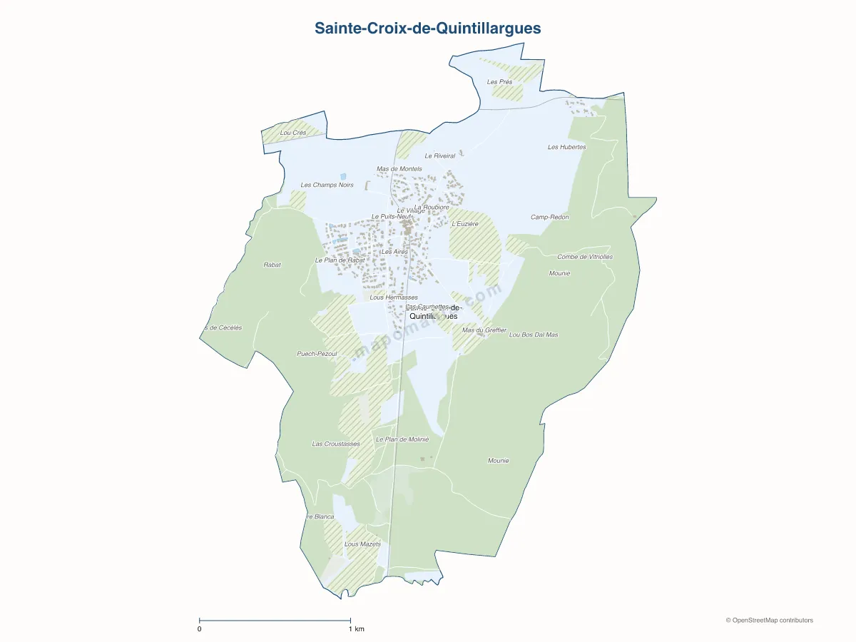 Carte de Sainte-Croix-de-Quintillargues à personnaliser