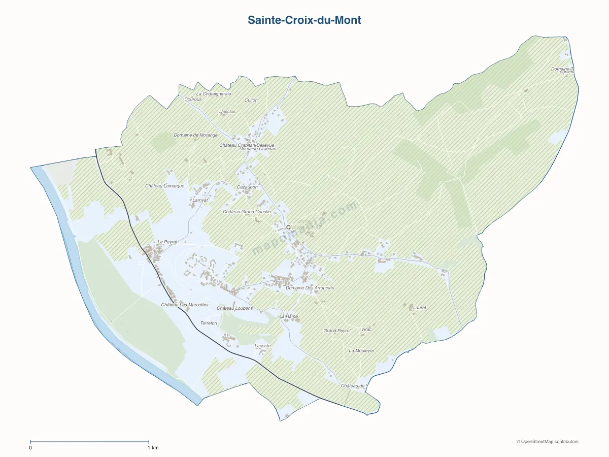 Carte de Sainte-Croix-du-Mont à personnaliser