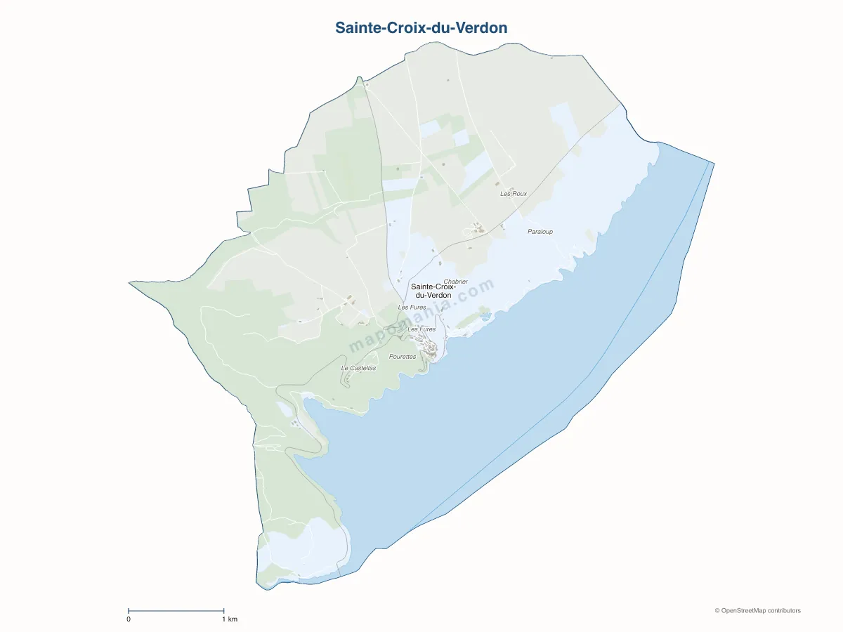 Carte de Sainte-Croix-du-Verdon à personnaliser