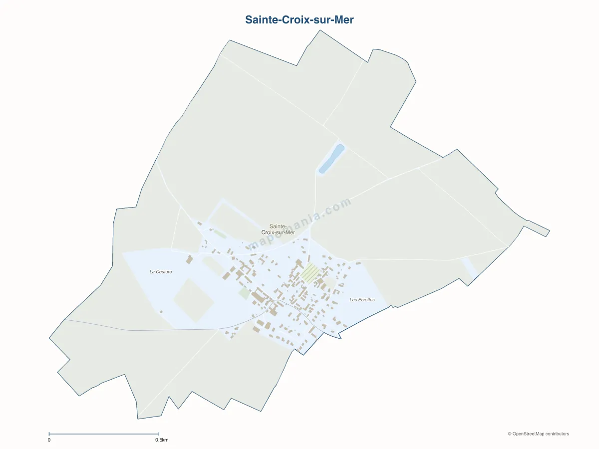 Carte de Sainte-Croix-sur-Mer à personnaliser