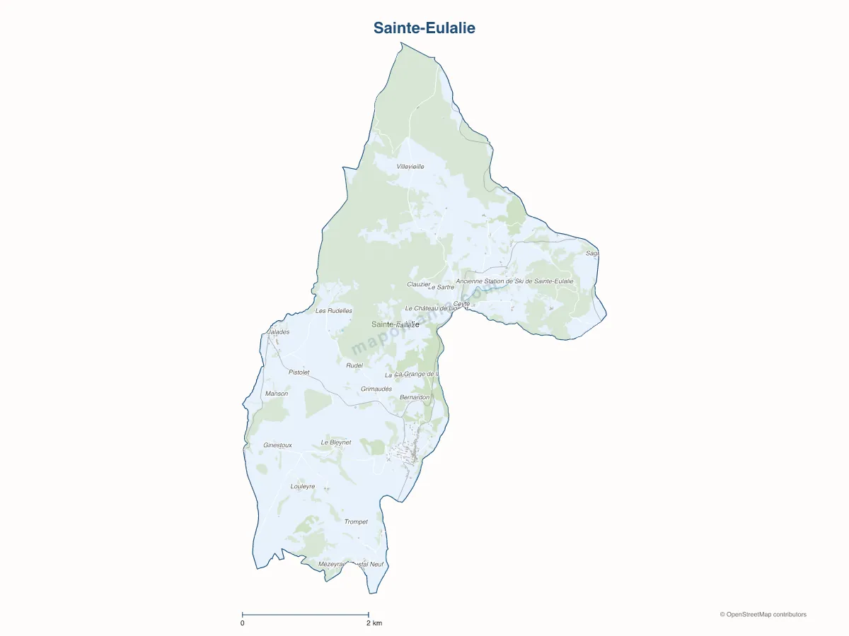 Carte de Sainte-Eulalie à personnaliser