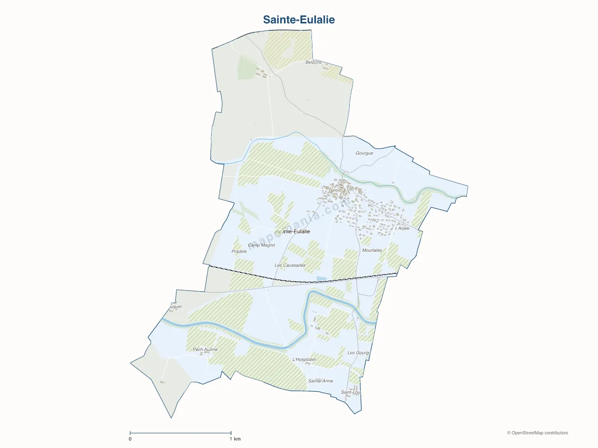 Carte de Sainte-Eulalie à personnaliser