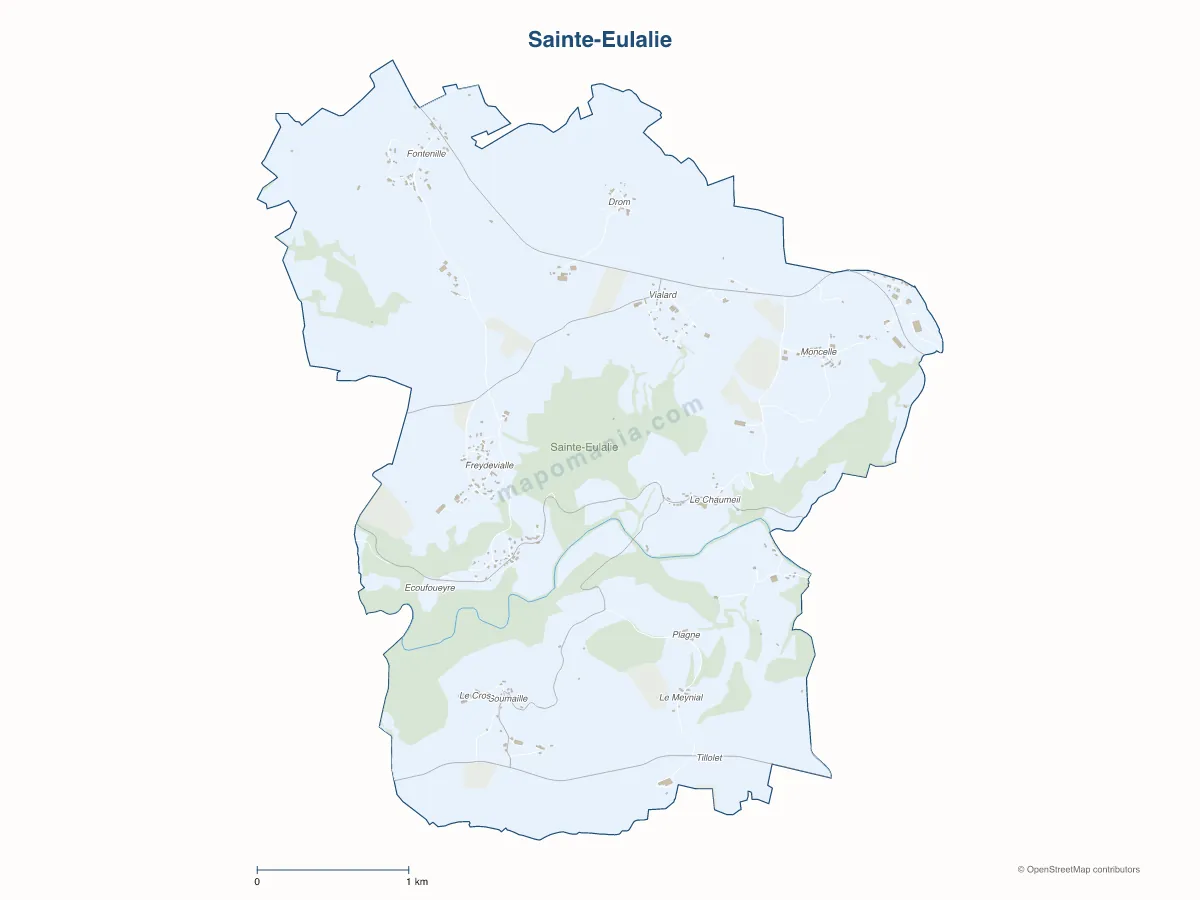 Carte de Sainte-Eulalie à personnaliser