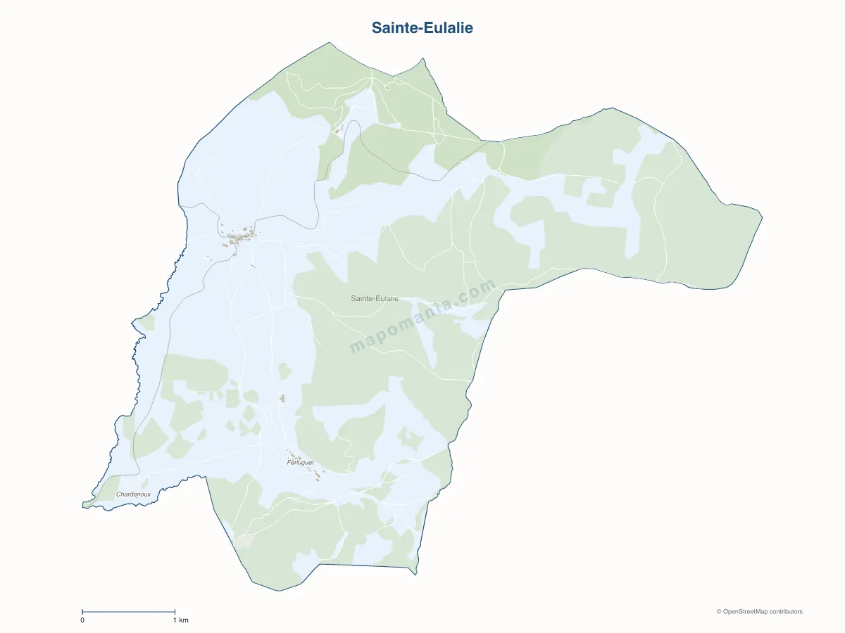 Carte de Sainte-Eulalie à personnaliser