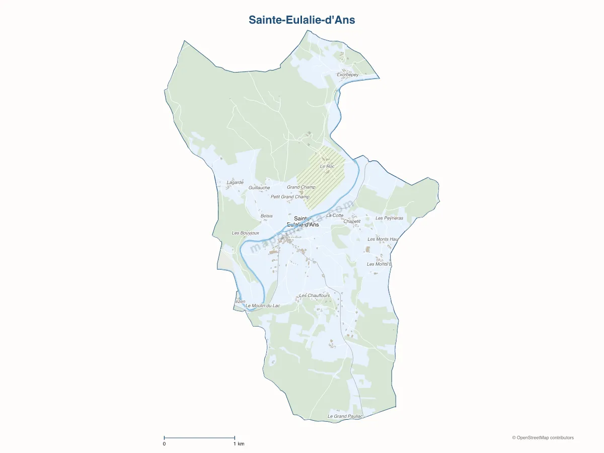 Carte de Sainte-Eulalie-d'Ans à personnaliser