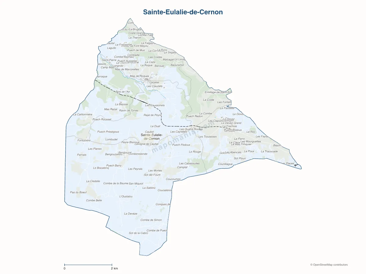Carte de Sainte-Eulalie-de-Cernon à personnaliser
