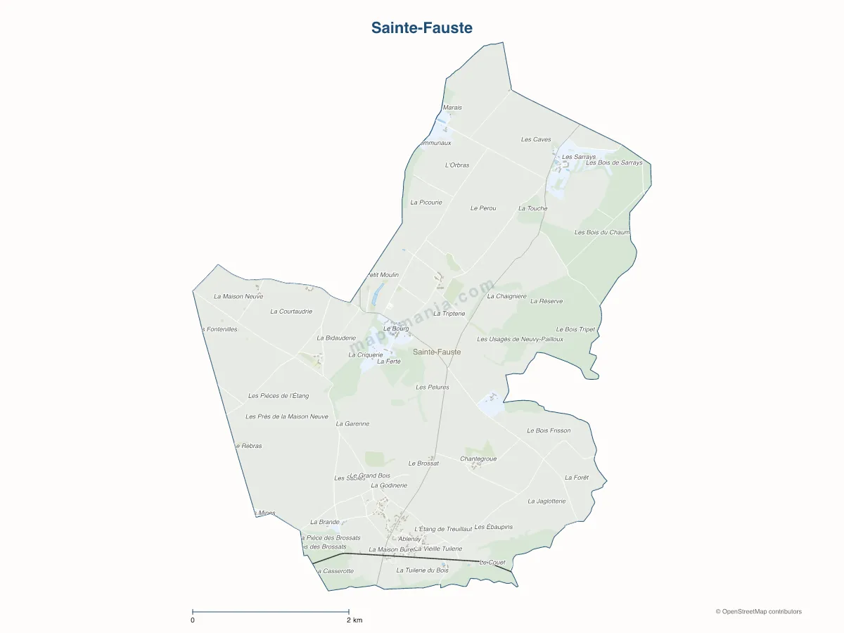 Carte de Sainte-Fauste à personnaliser