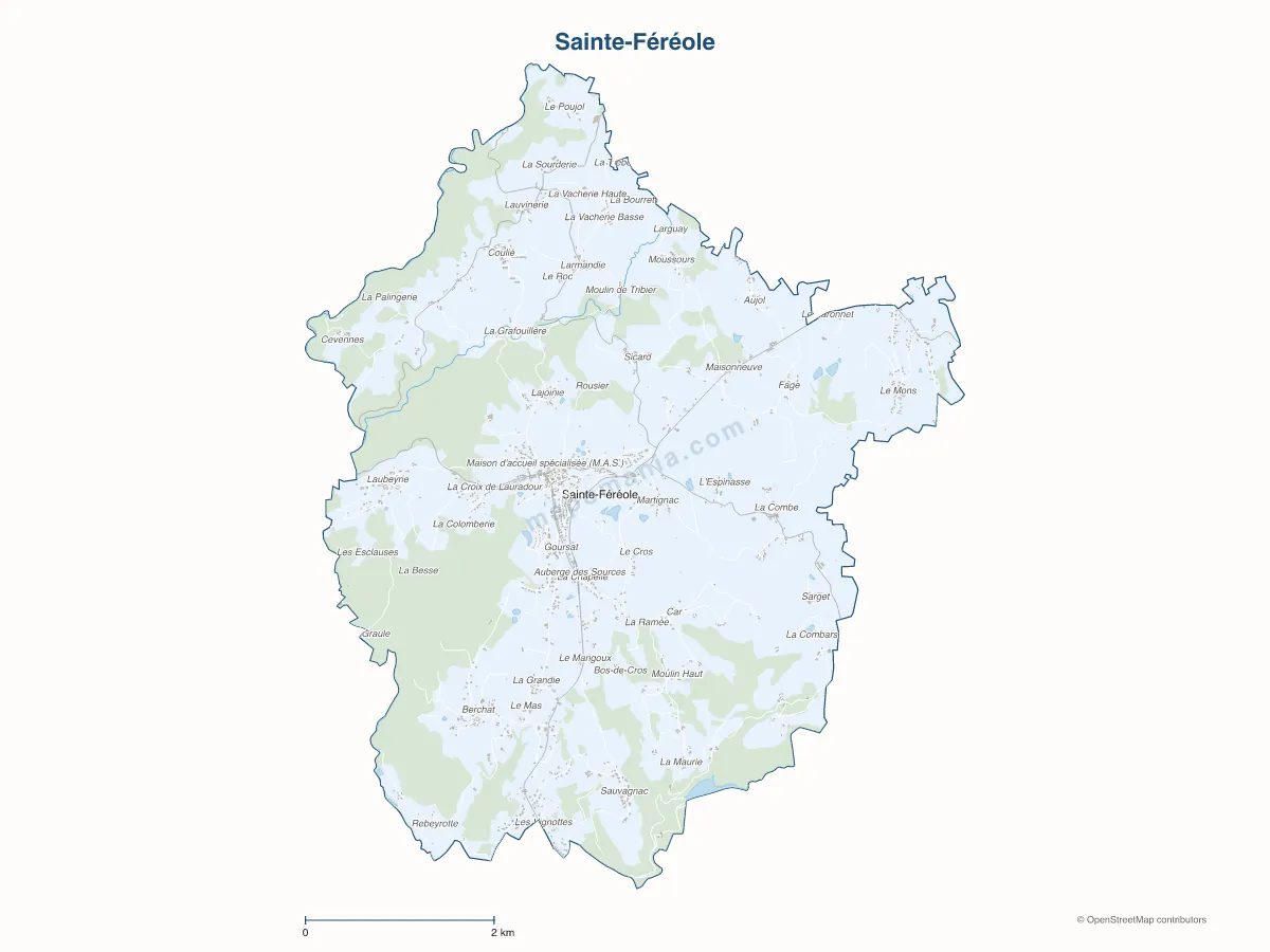 Carte de Sainte-Féréole à personnaliser