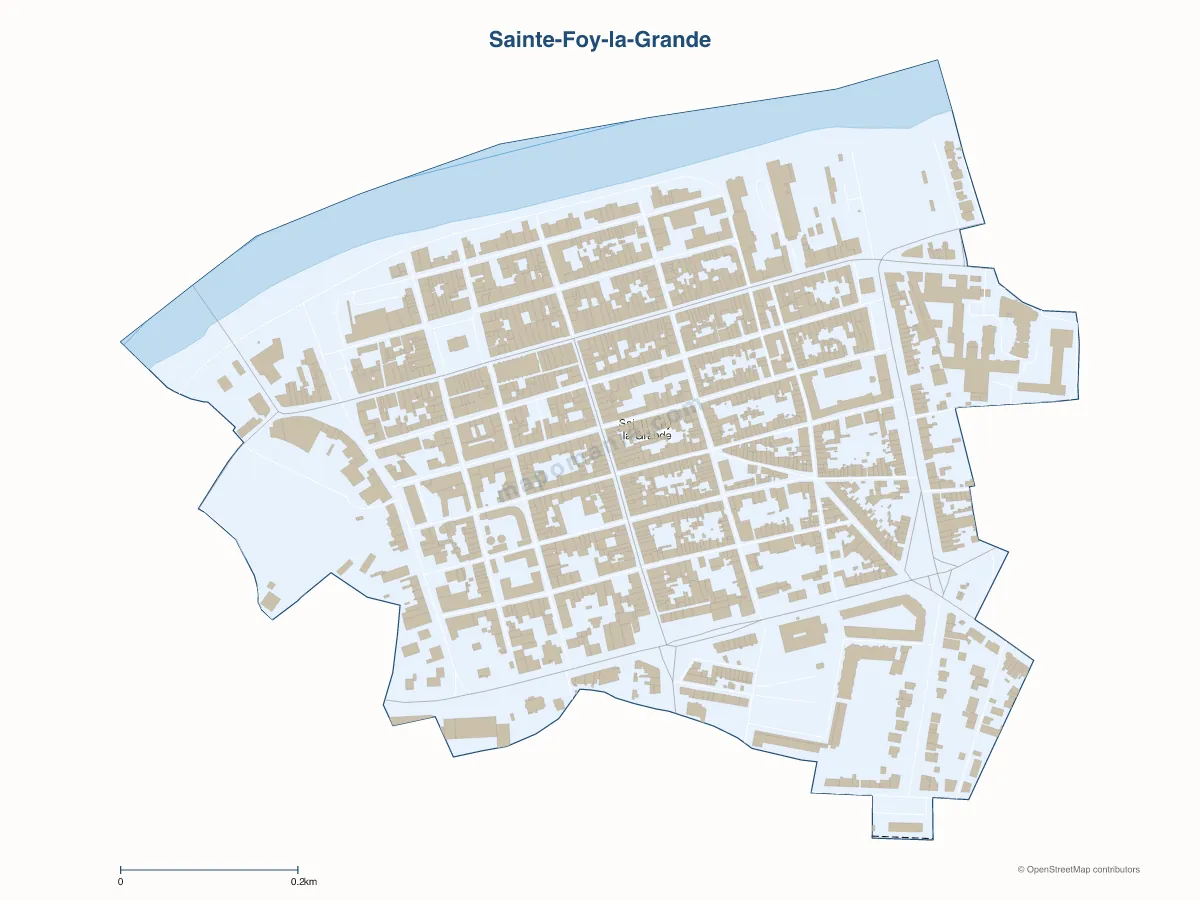 Carte de Sainte-Foy-la-Grande à personnaliser