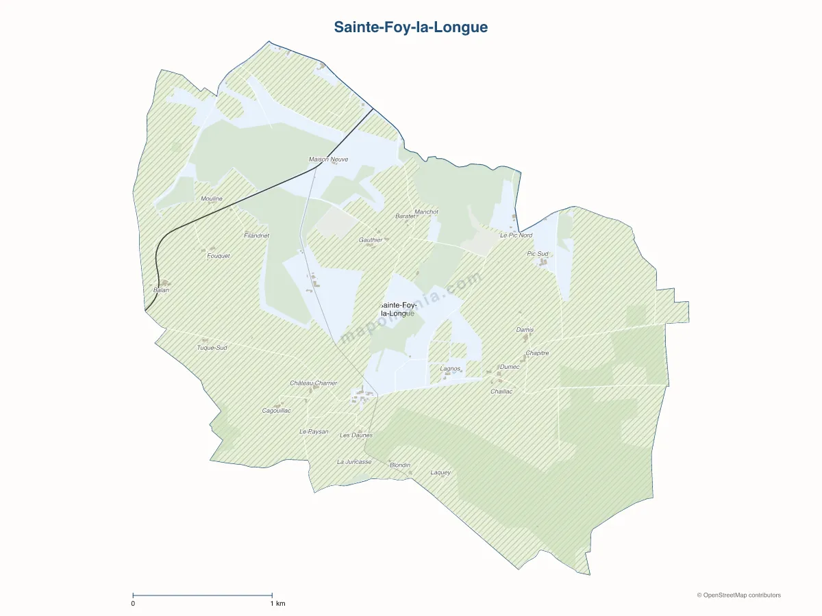 Carte de Sainte-Foy-la-Longue à personnaliser