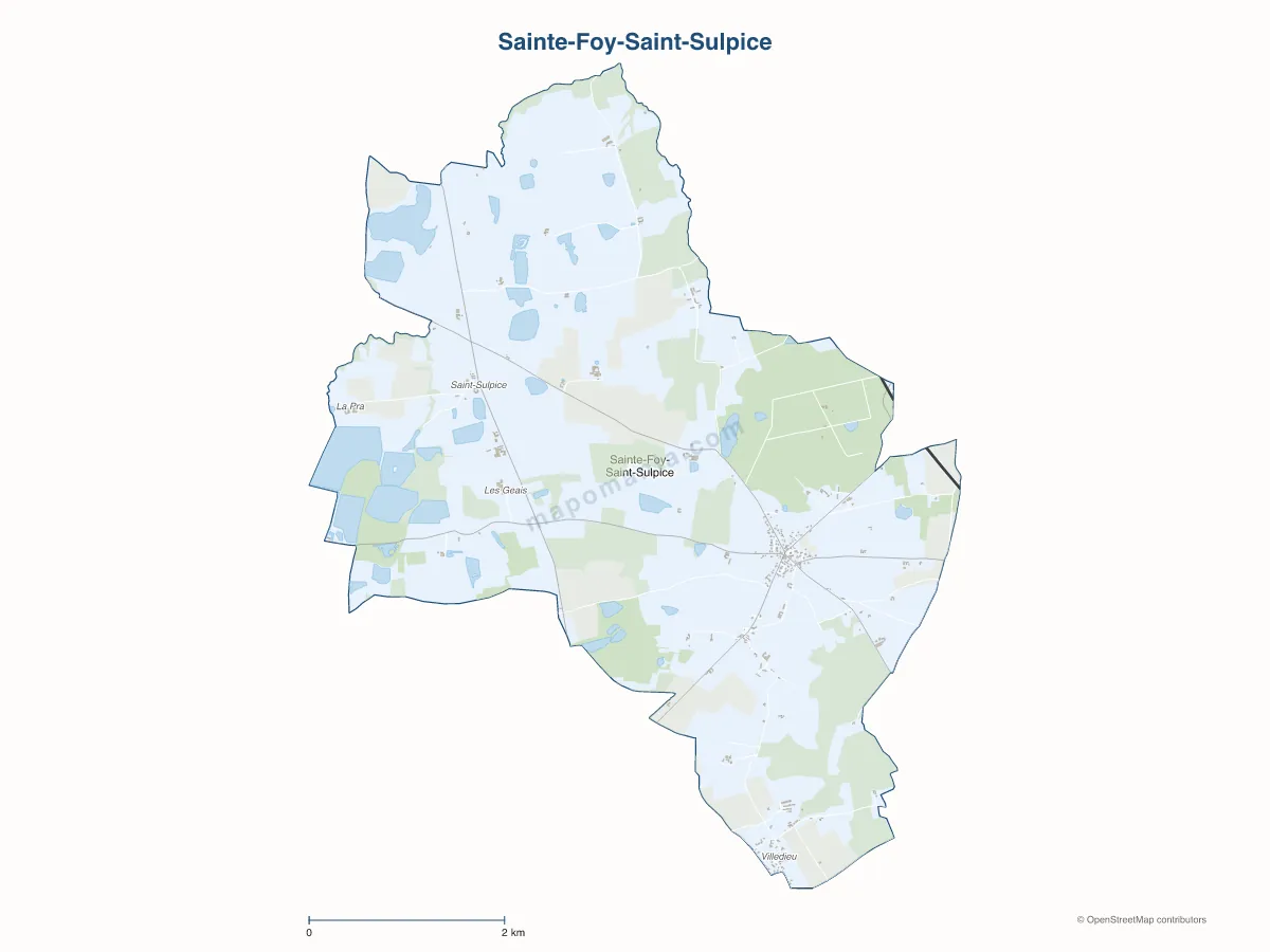 Carte de Sainte-Foy-Saint-Sulpice à personnaliser