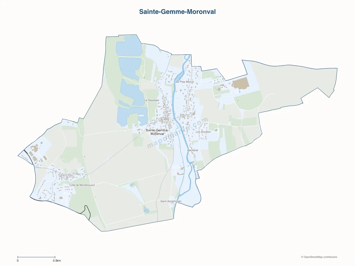 Carte de Sainte-Gemme-Moronval à personnaliser