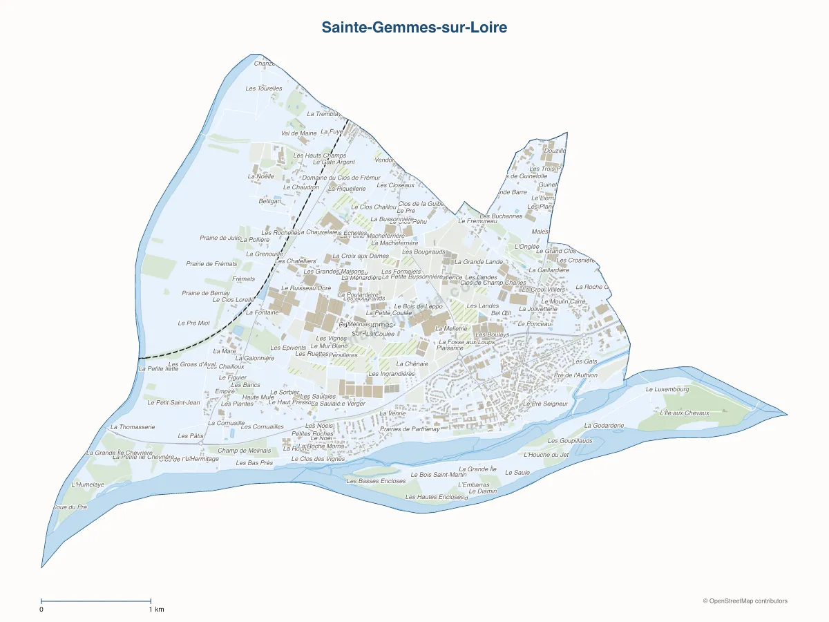 Carte de Sainte-Gemmes-sur-Loire à personnaliser