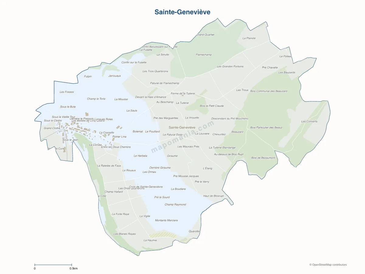 Carte de Sainte-Geneviève à personnaliser