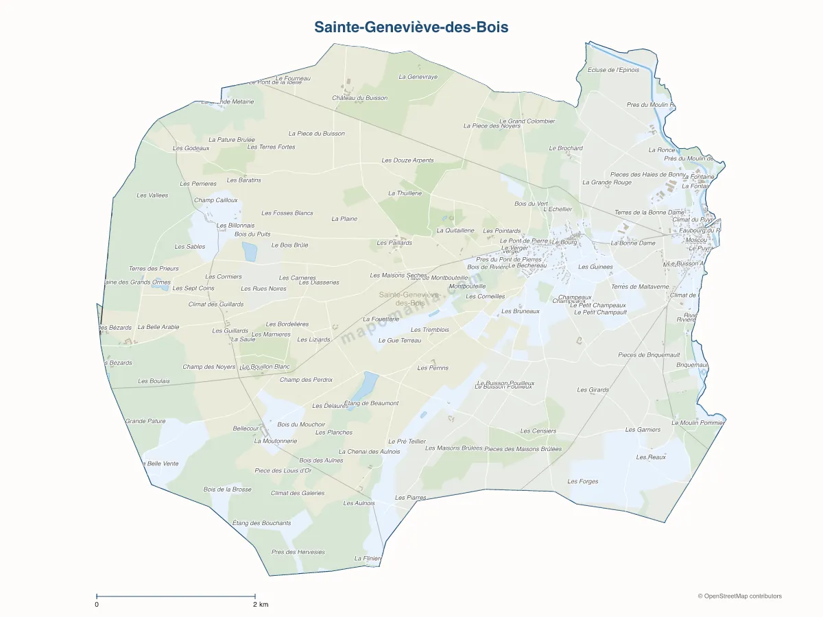 Carte de Sainte-Geneviève-des-Bois à personnaliser