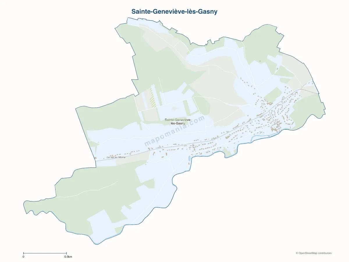 Carte de Sainte-Geneviève-lès-Gasny à personnaliser
