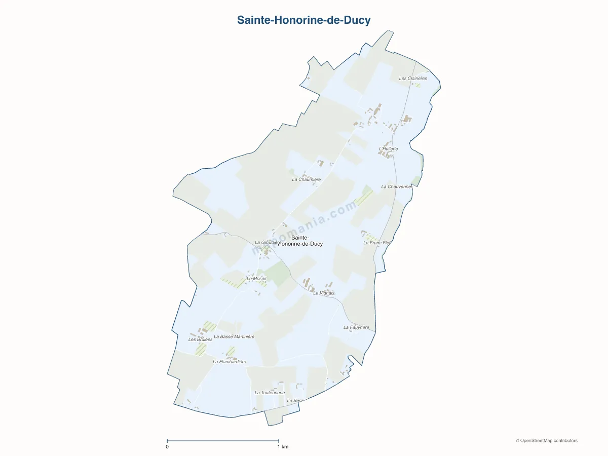 Carte de Sainte-Honorine-de-Ducy à personnaliser