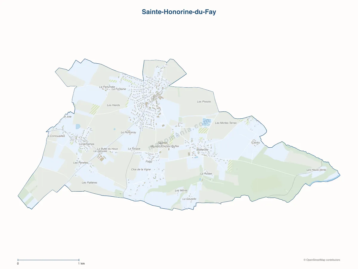 Carte de Sainte-Honorine-du-Fay à personnaliser