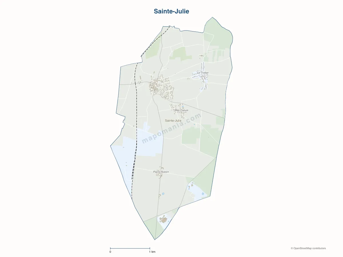 Carte de Sainte-Julie à personnaliser