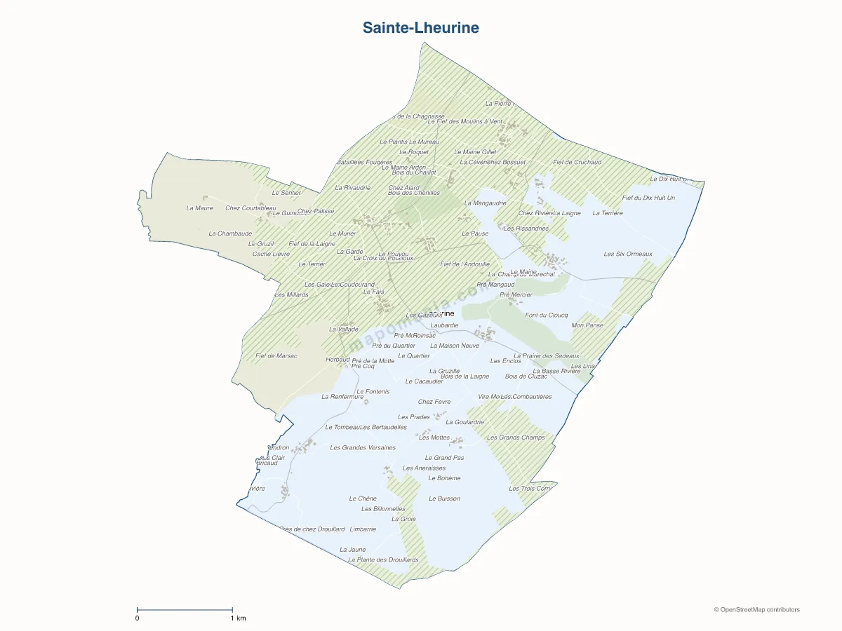 Carte de Sainte-Lheurine à personnaliser