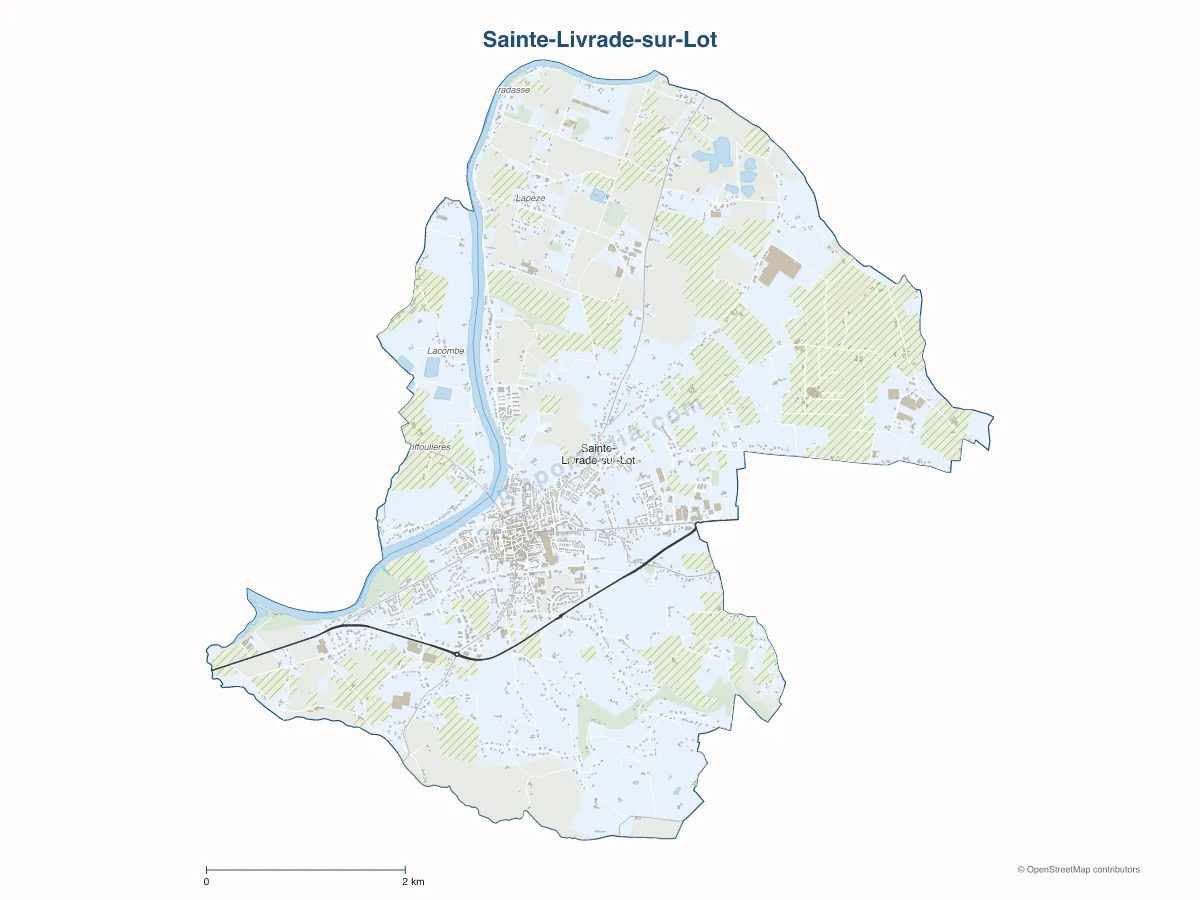 Carte de Sainte-Livrade-sur-Lot à personnaliser