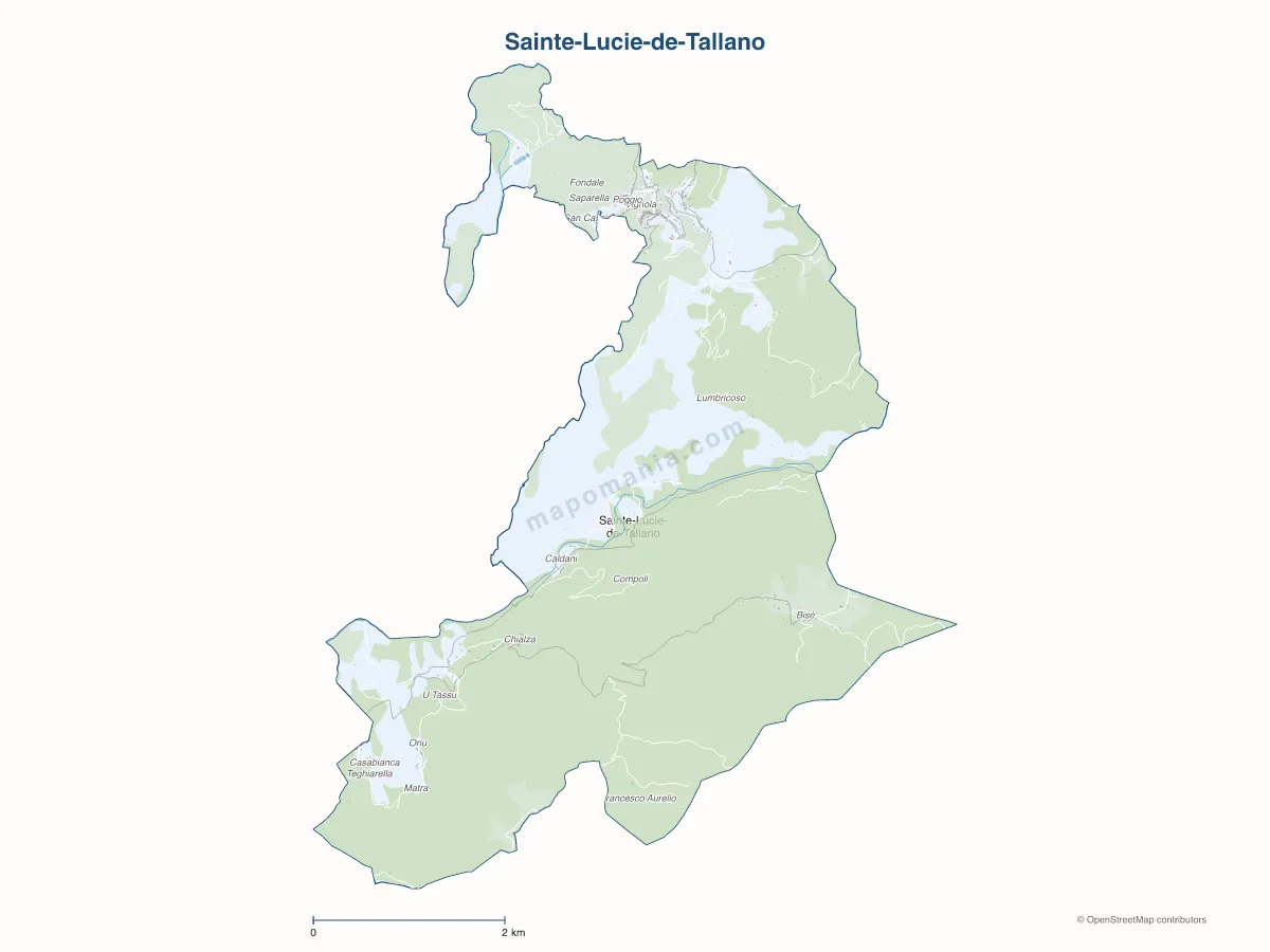 Carte de Sainte-Lucie-de-Tallano à personnaliser