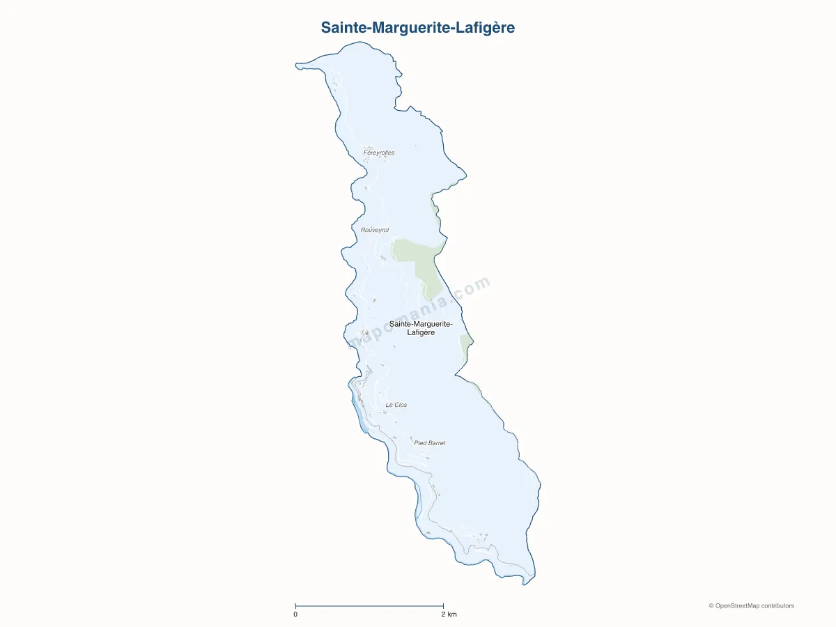Carte de Sainte-Marguerite-Lafigère à personnaliser