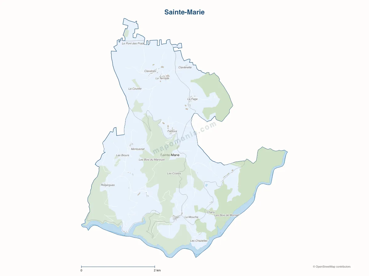 Carte de Sainte-Marie à personnaliser