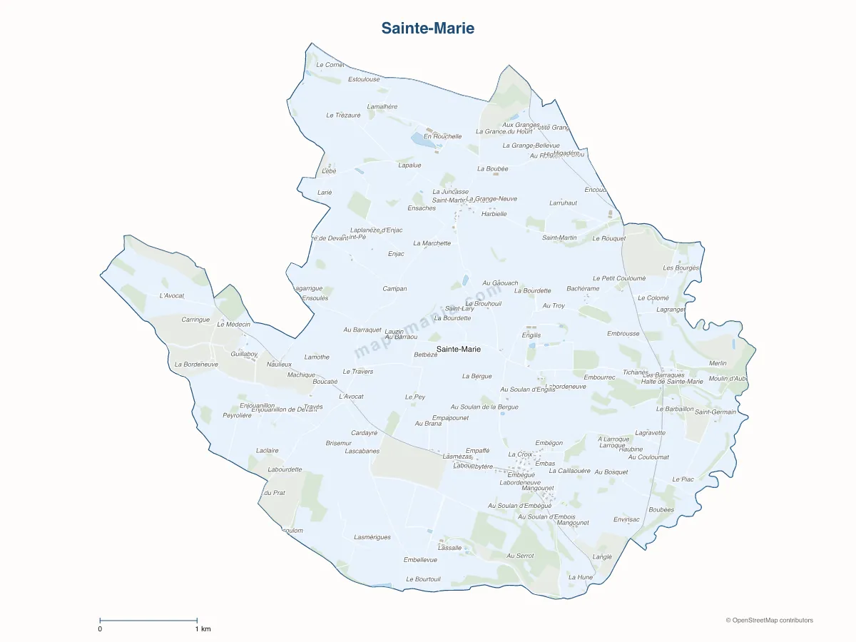 Carte de Sainte-Marie à personnaliser