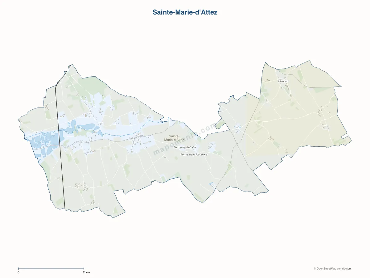 Carte de Sainte-Marie-d'Attez à personnaliser