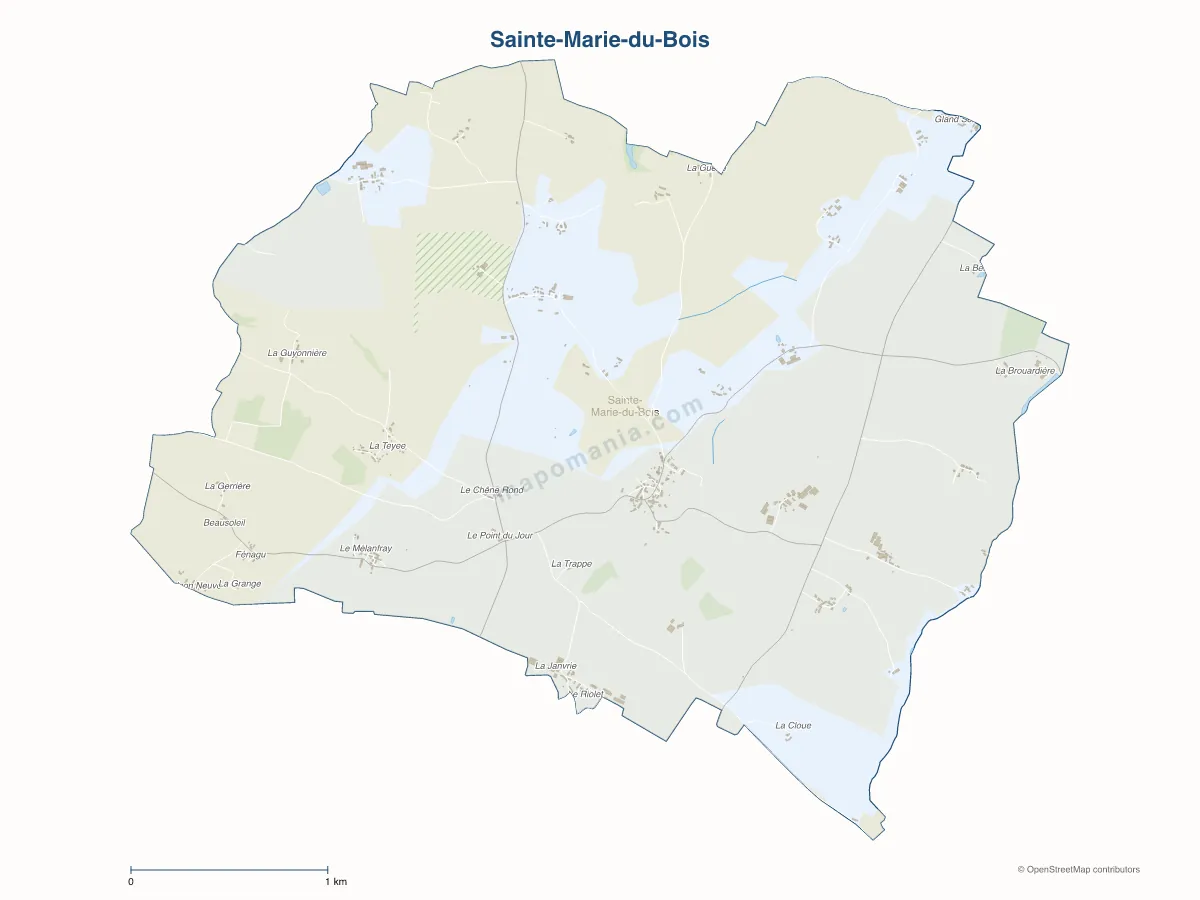 Carte de Sainte-Marie-du-Bois à personnaliser