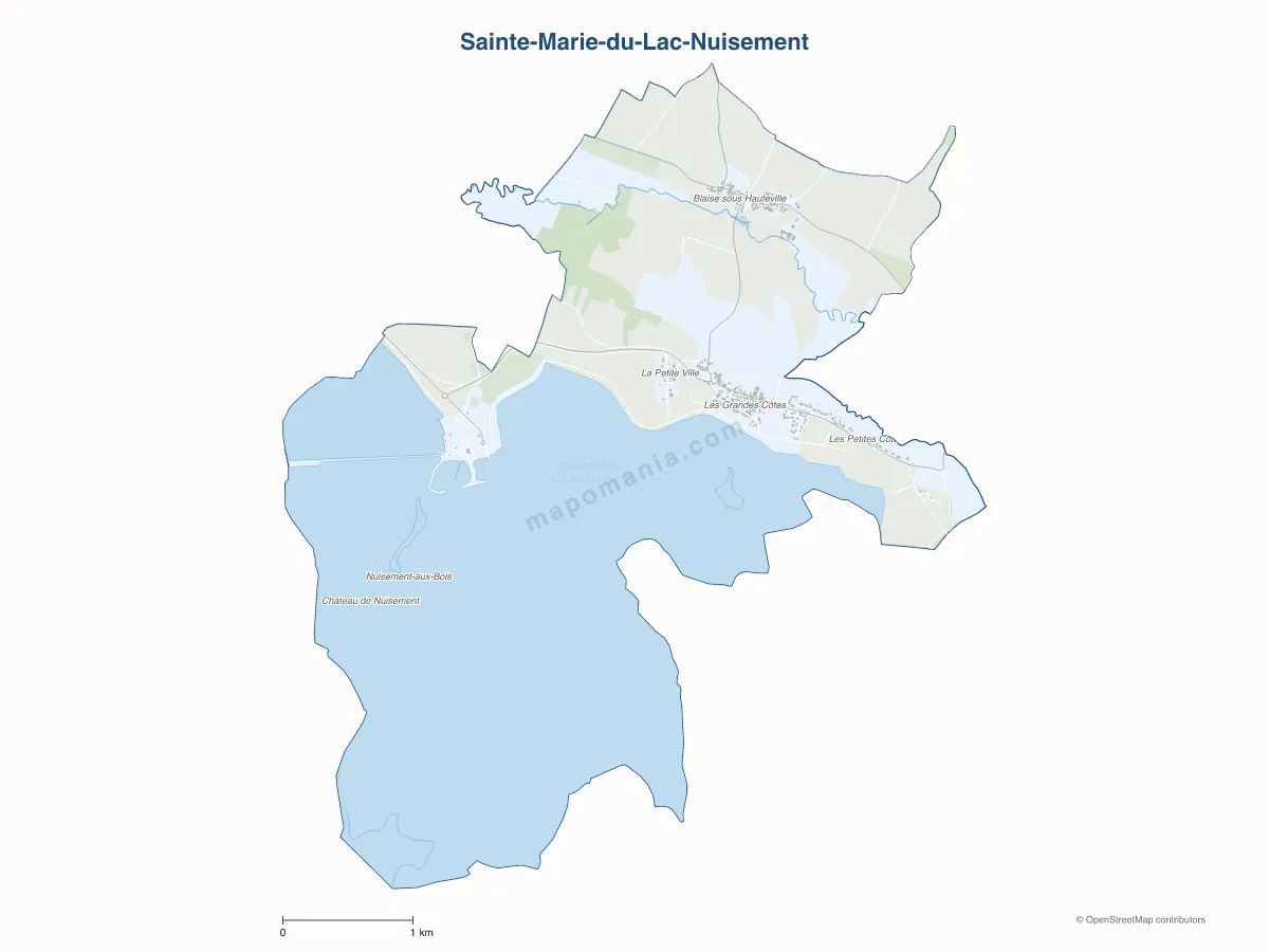 Carte de Sainte-Marie-du-Lac-Nuisement à personnaliser
