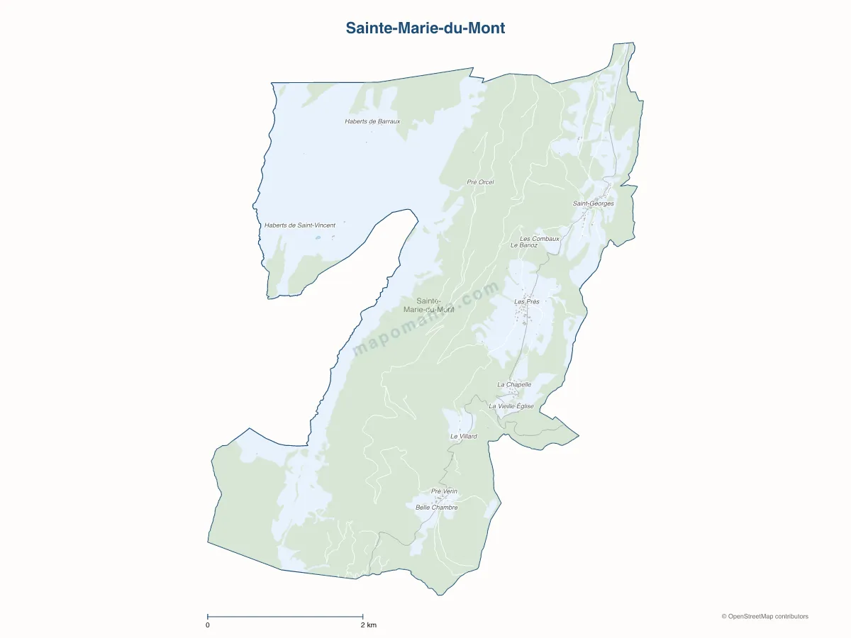 Carte de Sainte-Marie-du-Mont à personnaliser